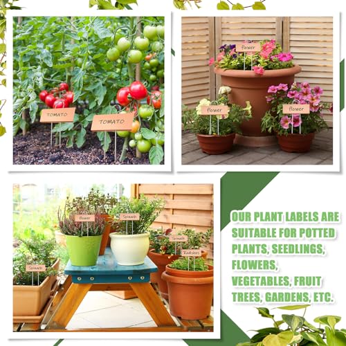 38 Pcs Metal Plant Markers Outdoor (Rose Gold Label With Black Ink)