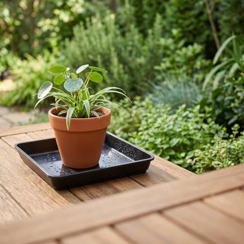 15 PCS 9 x 9 Inch Square Plant Saucer (8.8 Inch 15 Pcs / Black)
