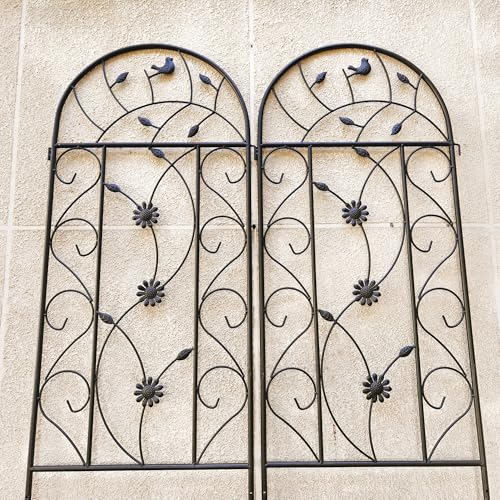6 Pack Metal Garden Trellis 86.7" Tall Outdoor Climbing Plant Support for Roses (Brown-86.7"H)