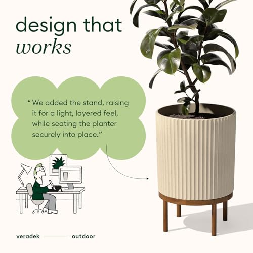Demi Series Raised Planter (Sand/Brown / 16 inch - 2 Pack)