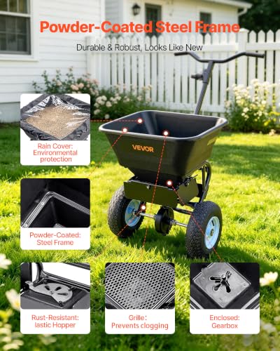 Broadcast Spreader 100 lbs Capacity Walk (100LB / Black)