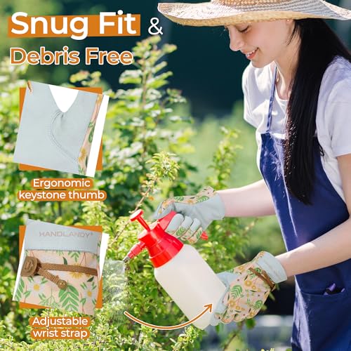 Work Gloves for Women (Small (Pack of 1) / Flower White)