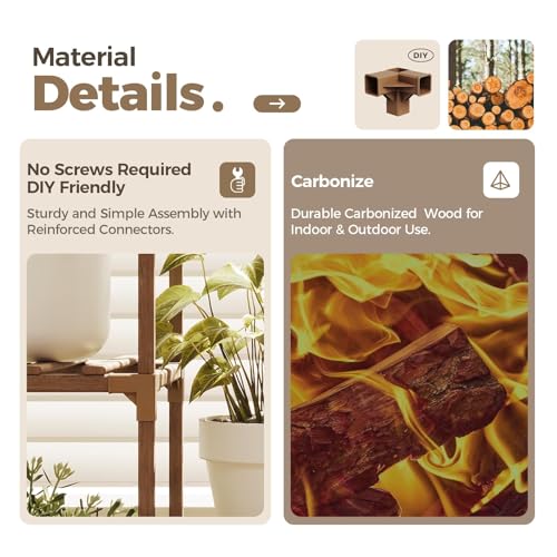 2 Sets of Package Plant Stands Indoor Wood Plant Shelf Outdoor