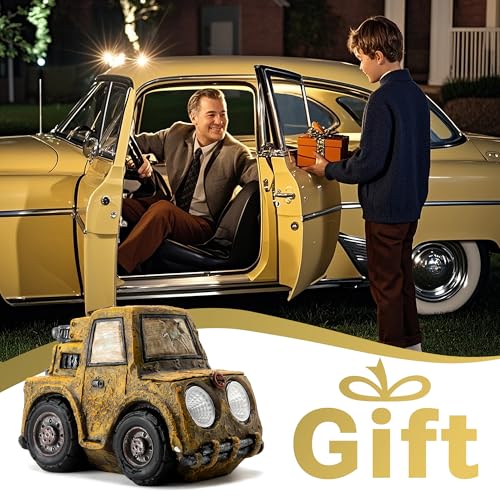 Solar Car Statue Outdoor Garden Decor (Truck)