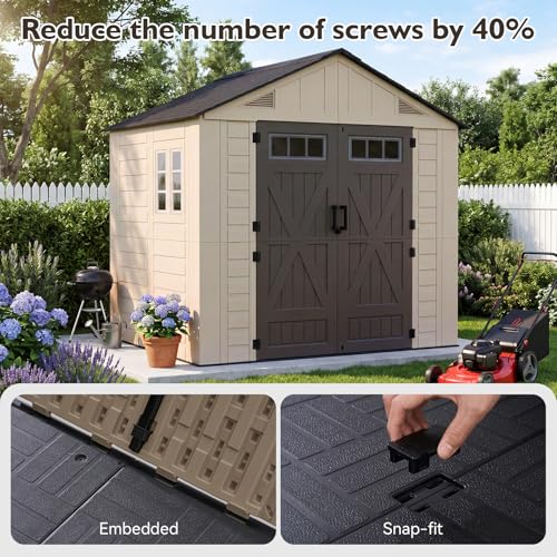 8x6 Ft Outdoor Storage Shed with Floor (8x6)