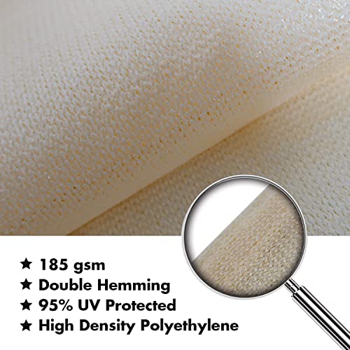 14'X22' Sun Shade Sail Cream Curved Rectangle Customizable