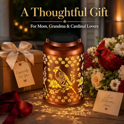 Solar Lanterns Outdoor Waterproof Garden Decor Gifts for Women Mom Grandma (C-Red Bird 1PC)