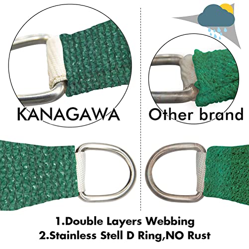 14'X20' Sun Shade Sail Dark Green Curved Rectangle Customizable
