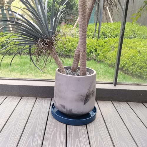 Ceramic Plant Saucer Pot Tray 14.5 Inch (14.5in(1 Pack) / blue)