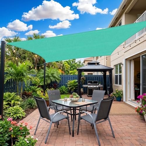 17'X18' Sun Shade Sail Turquoise Curved Square Customizable (Turquoise / 17'X18' custom)
