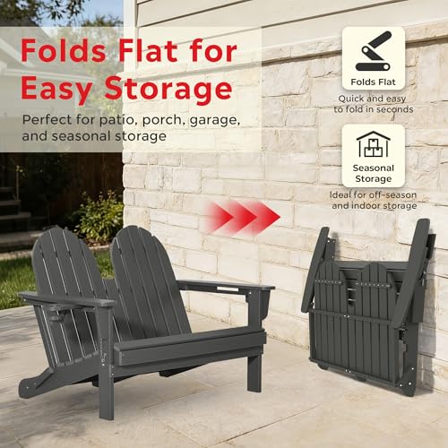 Outdoor Patio HDPE Adirondack Garden Skinny Bench (Grey / 49.5IN)