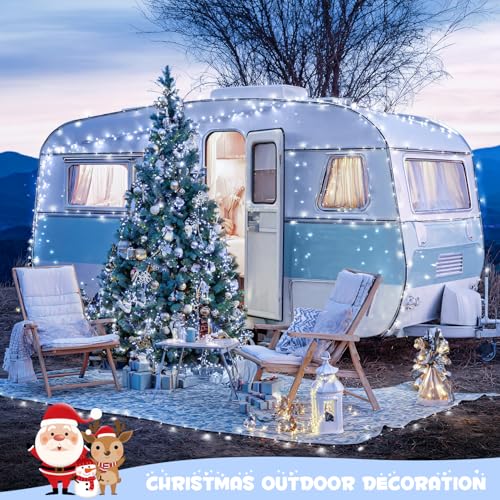2 Pack Solar String Lights Outdoor (White / 100LED*2)