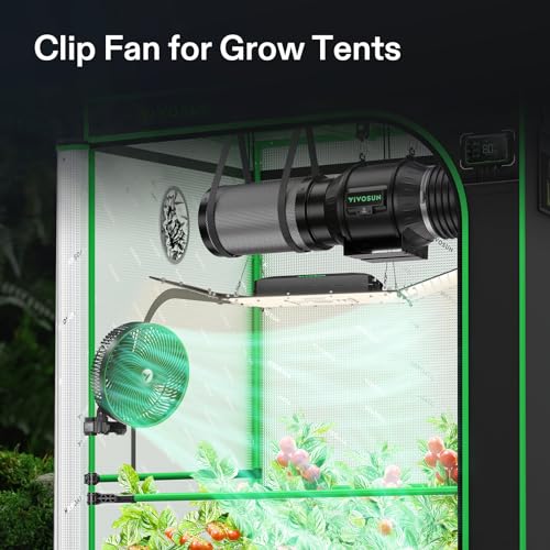 AeroWave E9 Grow Tent Auto Oscillating Clip Fan (9" Clip Fan-1 Pack)