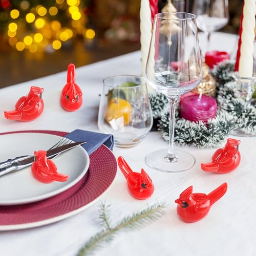 80 Pcs Mini Resin Red Cardinal Birds Christmas Tree Ornaments Bulk Tiny Animals Figurines for DIY Craft Supplies Mini Garden Decor Party Cake Toppers Dollhouses Xmas Gift (Red Birds / 80 PCS)