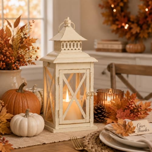 Lantern Decorative Indoor & Outdoor (Beige / 14.8'' / 1 Pc)