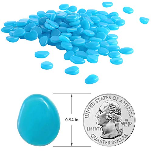 Glow in The Dark Pebbles for Outdoor Decor (200 Count)