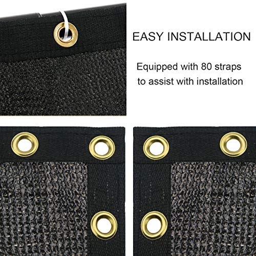 5 ft x 50 ft Privacy Screen Fence Heavy Duty Fence Cover Black
