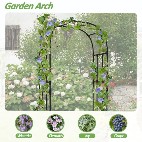 Thickened Metal Garden Arch (59（L）*94(H)*16(W)IN)