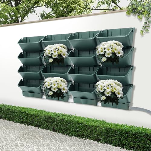 Vertical Wall Planter with 16 Pots