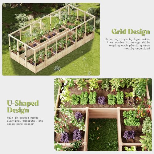 U Shape Raised Garden Bed (7.5x17x6 FT)