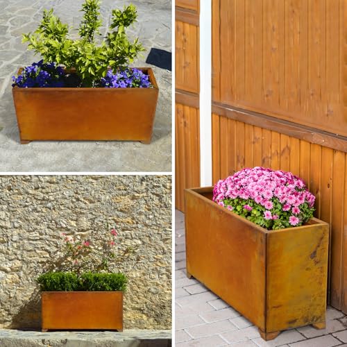 Corten Steel Planter Box for Outdoor Patio (32X10X16 Inch)