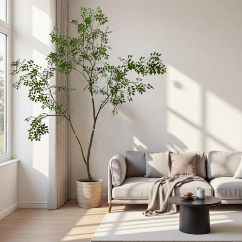 Artificial Elm Tree Faux Elm Tree 9ft Tall Fake Plant in Pot Fake Silk Tree Faux Plants Indoor (9ft)