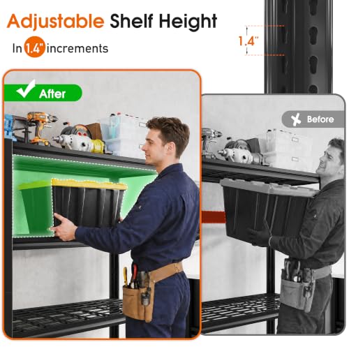 40" W Garage Shelving with Double (40"W x 19.7"D x 59.9"H)