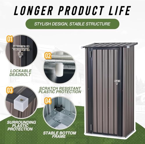 3’x2.1’ Shed Outdoor Storage Shed