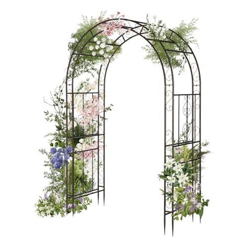 Garden Arbor Double Layer Arch Archway for Wedding Ceremony Party (Bronze / 7 FT)