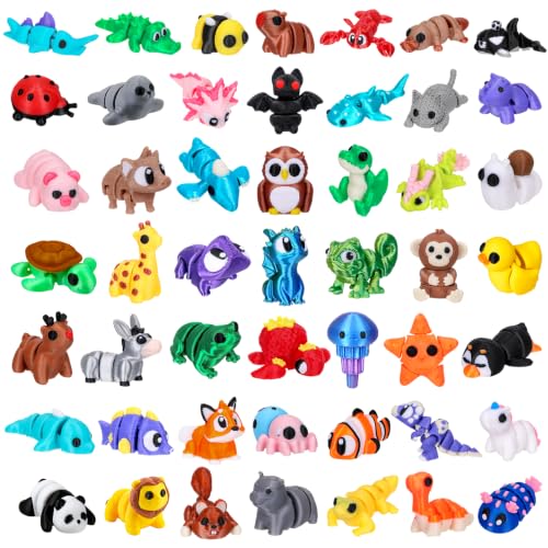 52 Pcs 3D Printed Animals Set (52Pcs-3D Animals)