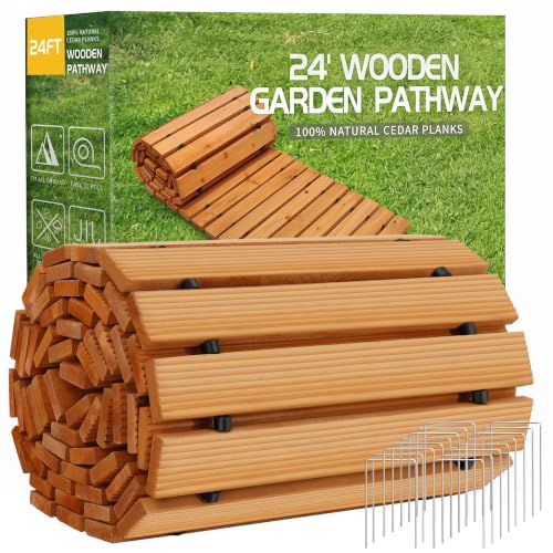 24' Wooden Garden Pathway (24ft (L) x 17in (W) / Natural-straight)