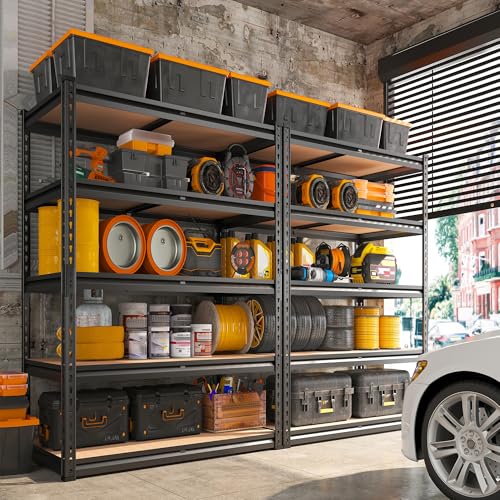 2000LBS Garage Shelving Heavy Duty 72''H Storage Shelves 5 Tier Heavy Duty Shelving (2 Count)