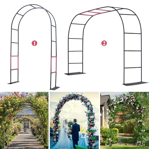 Thickened Tube Garden Arch Trellis (7.9ft Hx4.6ft W / 6.4ft Hx7.6ft W)
