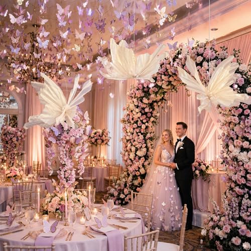 3 Pcs 19.7in Giant Butterfly Decoration for Wedding Reception (Butterfly / Gold)