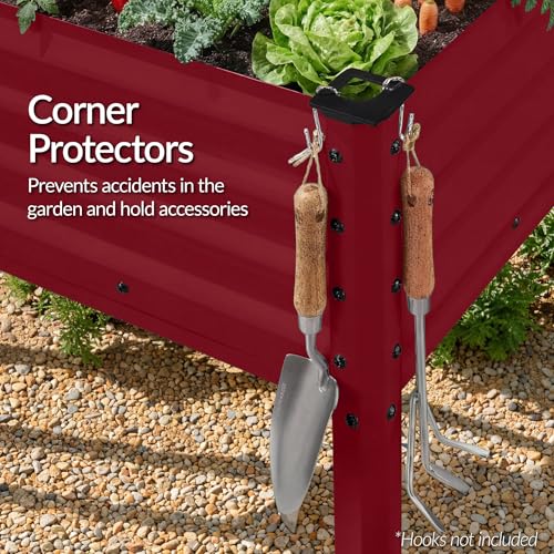 72x24x30in Non Toxic Galvanized Raised Garden Bed (72x24x30in / Royal Red)