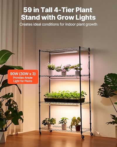 Plant Shelf with Grow Light (3 Light Modes / 4-Tier)