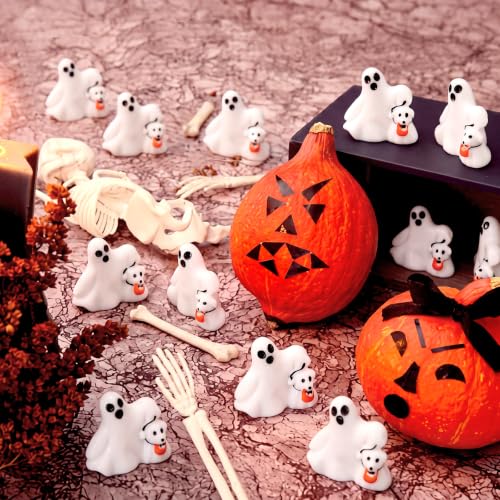 50 Pcs Halloween Mini Ghosts Figurines Resin Tiny Ghosts (Dog)
