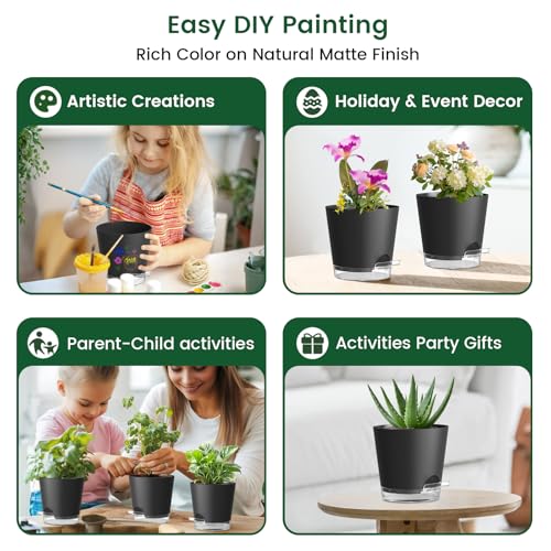 6 inch Self Watering Pots for Indoor Outdoor Plants (6 Count)