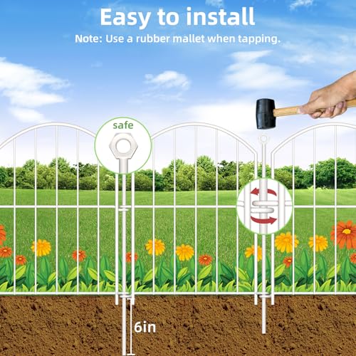 Decorative Garden Fence (White / 17 in(H))