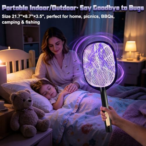 2 Packs Electric Fly Swatter (Black)