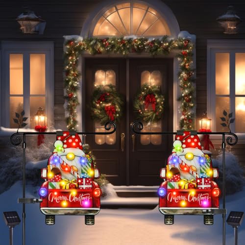 12x18 Lighted Christmas Dwarf Garden Flag (Dwarf-Colorful-12x18 / 12×18inch)
