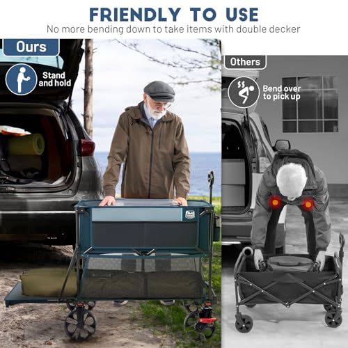 400L Folding Double Decker Wagon with Brakes