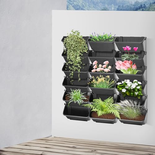 Vertical Wall Planter with 18 Pots