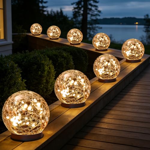 Solar Globe Lights Outdoor Waterproof (Warm White / 8 globes)