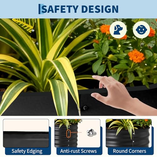 2 Pack 8x4x1ft Galvanized Raised Garden Bed (Gray-oval / 8x4x1ft 2pcs)