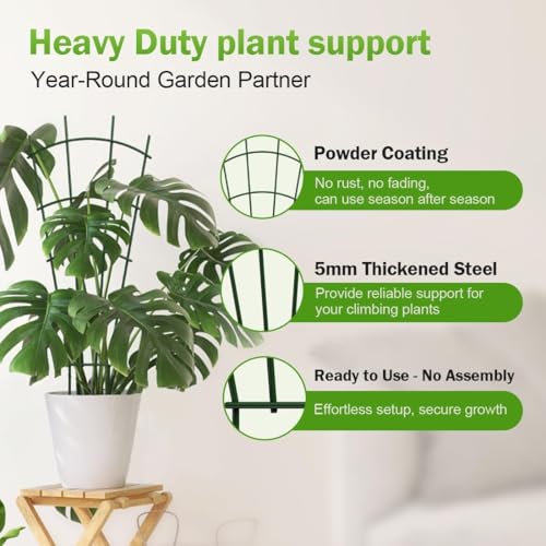 4 Pack Metal Trellis for Potted Plants (4Pack-32 inch)