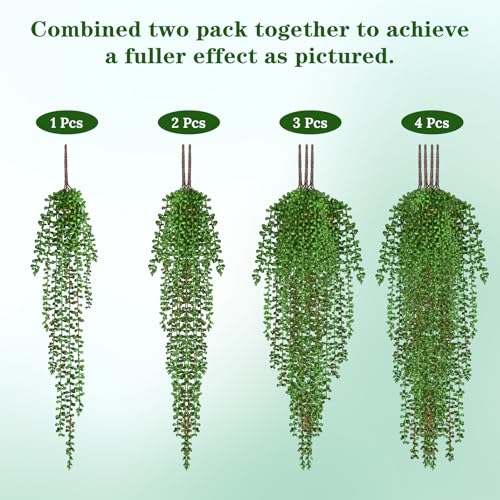 4Pcs Artificial Hanging Plants for Outdoors (Tears of a Lover / 4Pcs Plants)