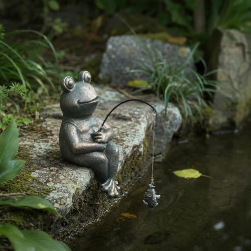 Frog Fishing Statue Garden Decor (Frog-gold Copper)