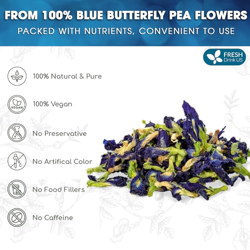 Premium 16oz Butterfly Pea Flowers Tea (16oz)