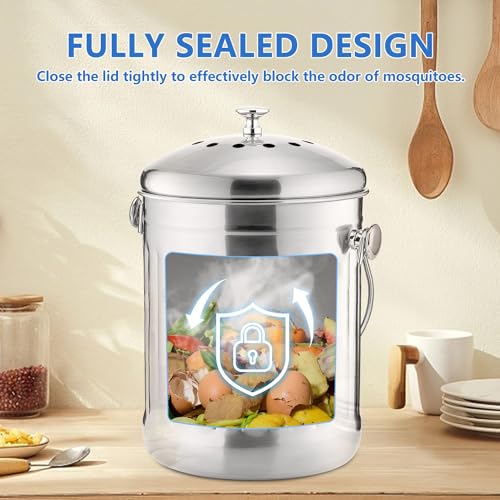 Kitchen Countertop Compost Bin 1.3 Gallon